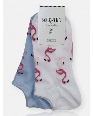 Women's short socks SOCK-ING FLAMINGO White