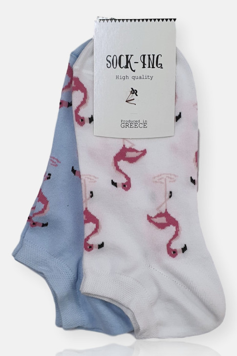 Damen Kurzsocken SOCK-ING FLAMINGO Weiß