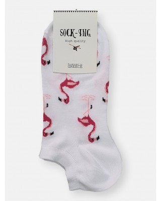 Women's short socks SOCK-ING FLAMINGO White