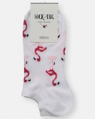 Damen Kurzsocken SOCK-ING FLAMINGO Weiß