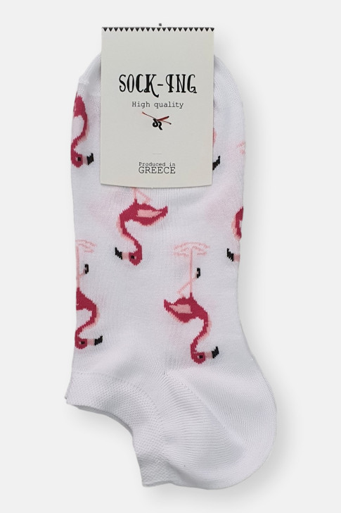 Damen Kurzsocken SOCK-ING FLAMINGO Weiß