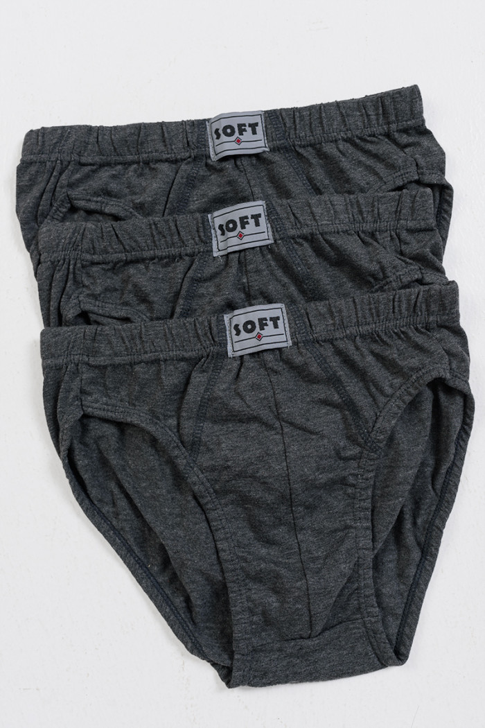 OFFER MENS BRIEFS SOFT 3 PACK ANTHRACITE