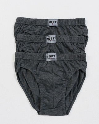 OFFER MEN'S BRIEFS SOFT 3 PACK ANTHRACITE