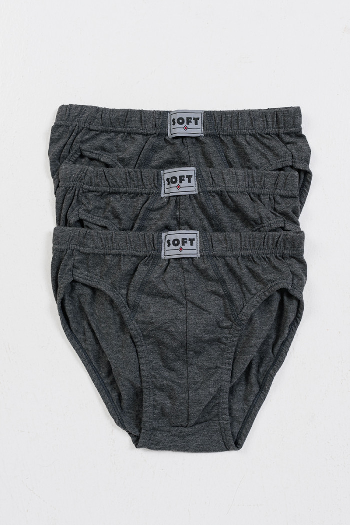 OFFER MEN'S BRIEFS SOFT 3 PACK ANTHRACITE