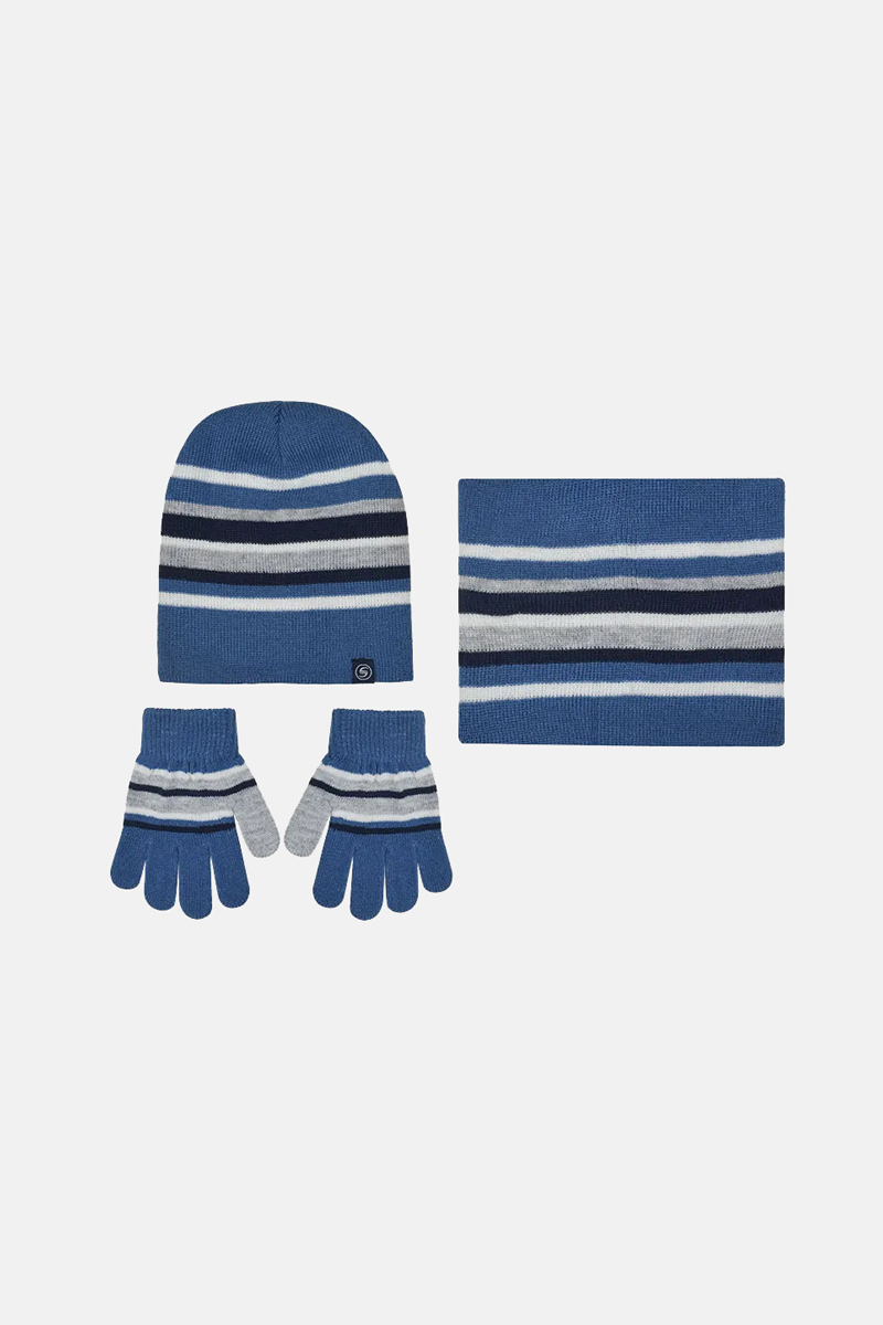 Children's set of hats neck gloves STAMION 111737 Blue Raph