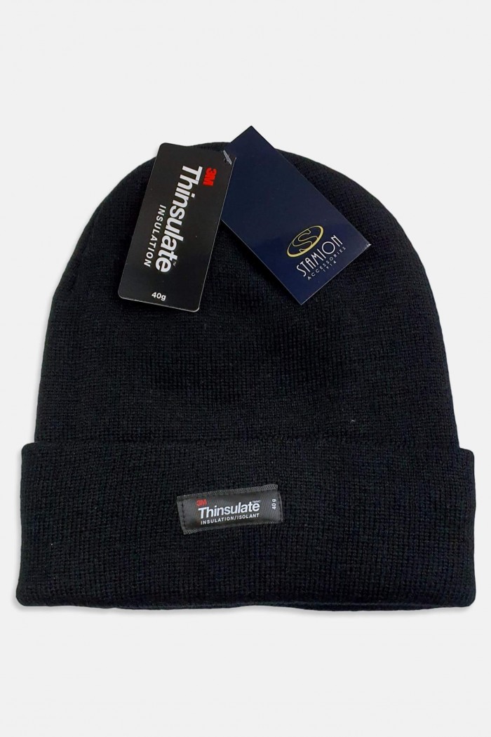 Strickmütze UNISEX THINSULATE - Khaki und Schwarz