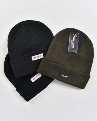 Strickmütze UNISEX THINSULATE - Khaki und Schwarz