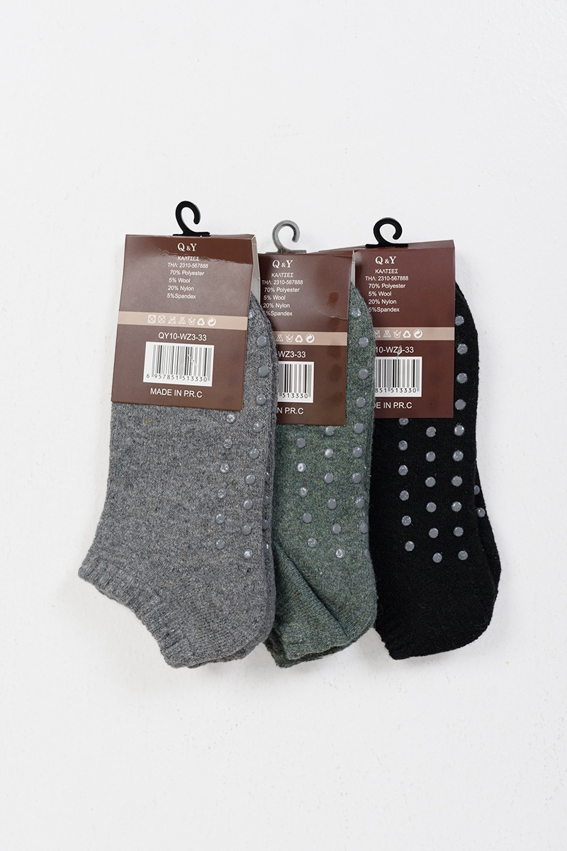 Fuzzy socks with suction cups SUPER Q&amp;Y 3 Pack WZ3-34