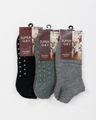 Fuzzy-Socken mit Saugnäpfen SUPER Q&amp;Y 3er-Pack WZ3-34
