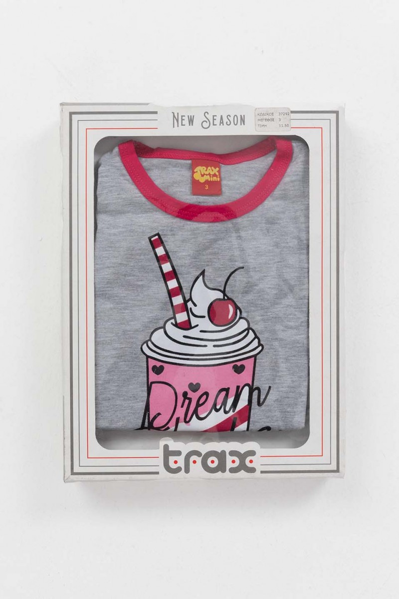 Kids Pajama Girl Pajama TRAX Shake Grey Summer 2020