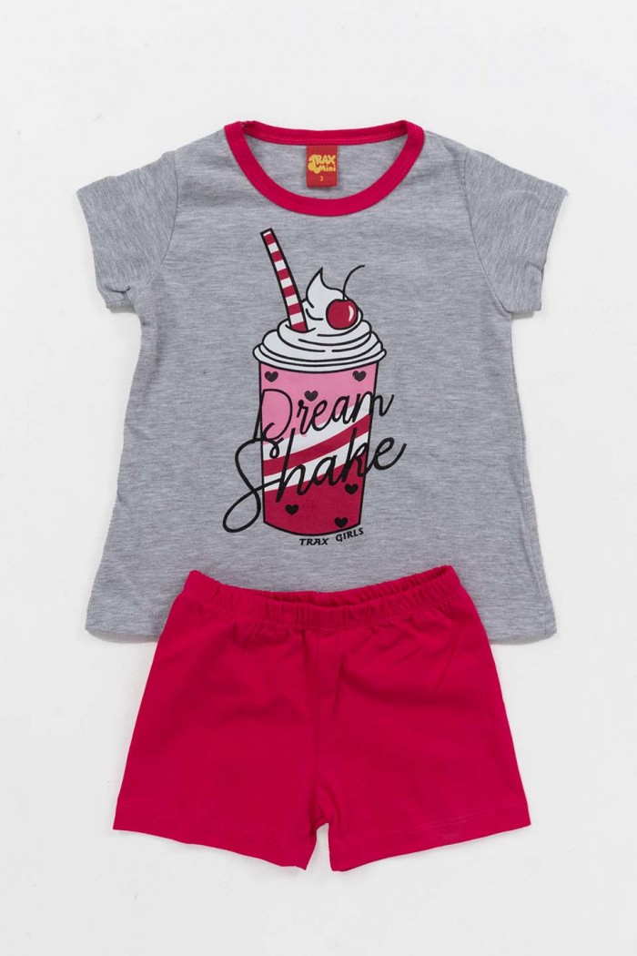 Kids Pajama Girl Pajama TRAX Shake Grey Summer 2020