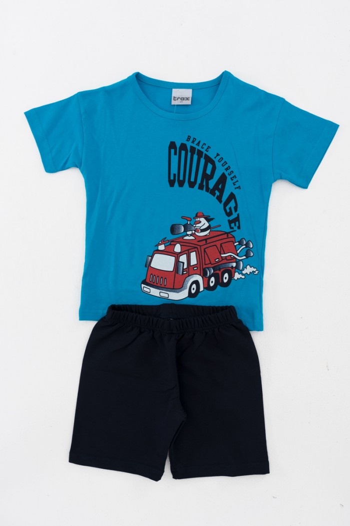 Kurzärmeliges Kinder-Set TRAX 43444 TIRQUAISE