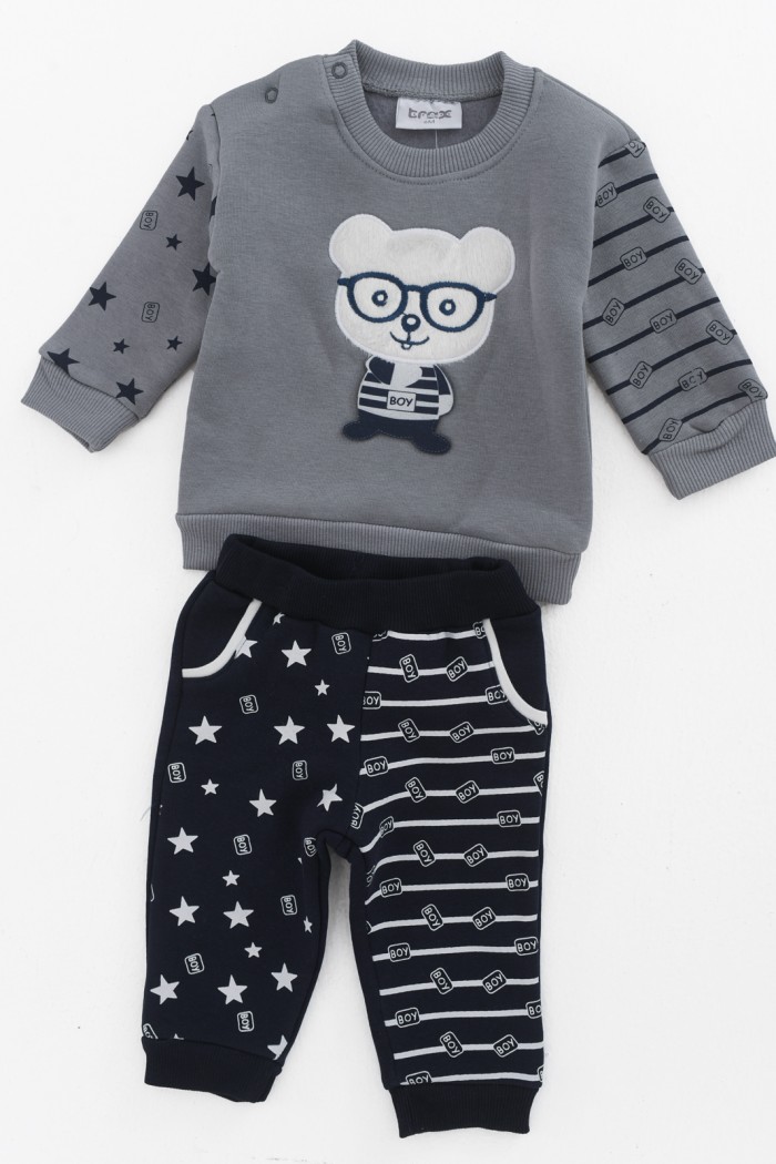 Baby overalls for boy TRAX 44558 GREY