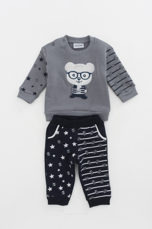 Baby overalls for boy TRAX 44558 GREY