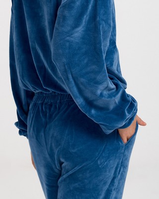 Velvet trousers overalls TRAX 44402 Blue Roa