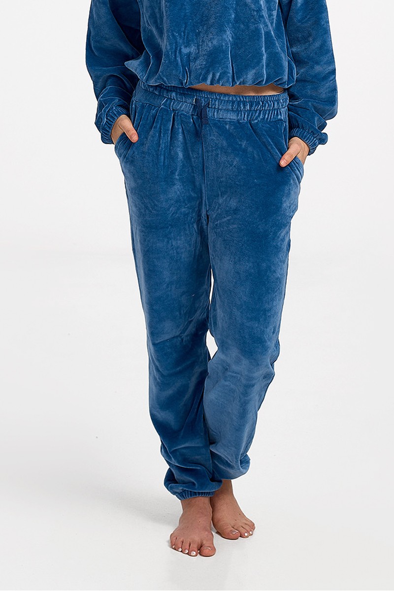 Velvet trousers overalls TRAX 44402 Blue Roa