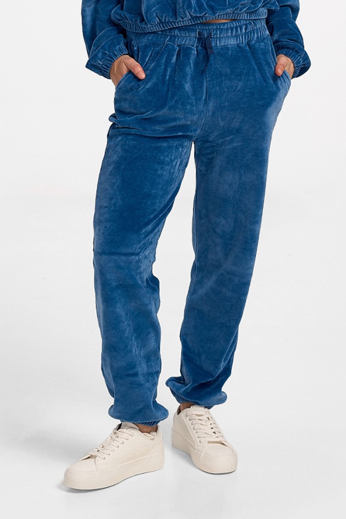 Velvet trousers overalls TRAX 44402 Blue Roa