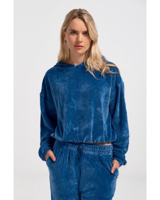 Velvet blouse women's TRAX Blue 44403