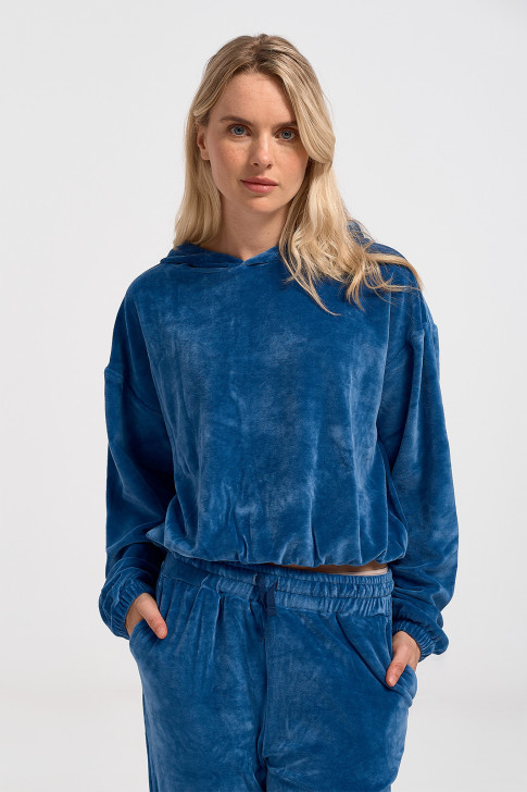 Velvet blouse women's TRAX Blue 44403