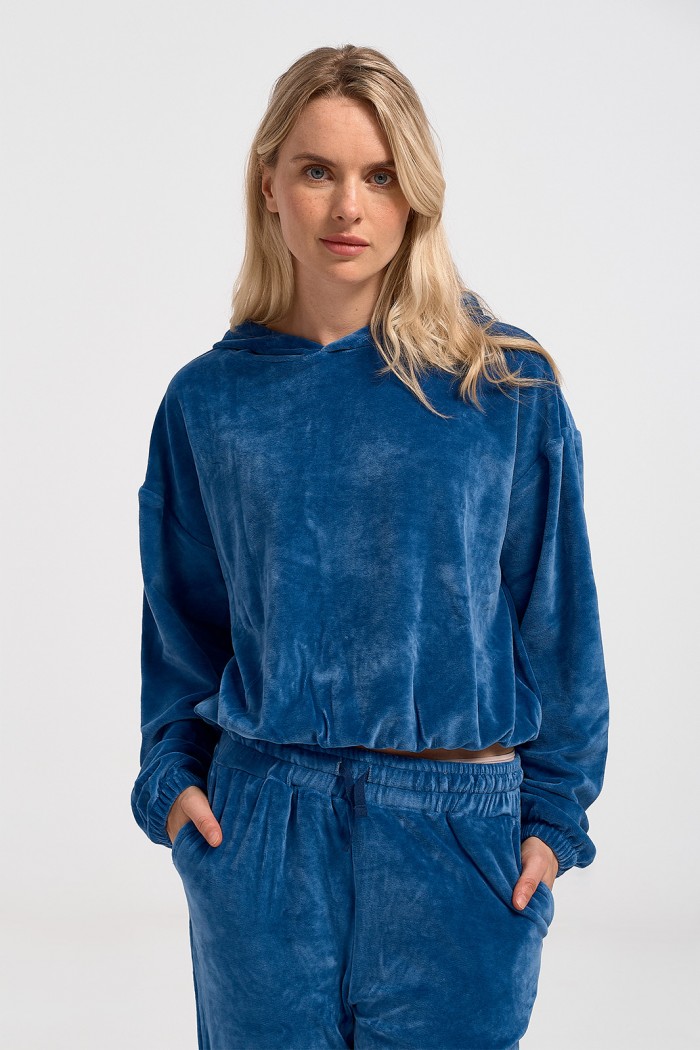 Velvet blouse women's TRAX Blue 44403