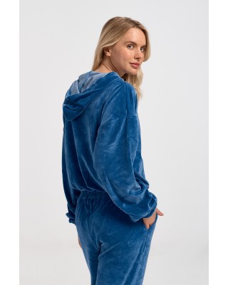 Velvet blouse women's TRAX Blue 44403