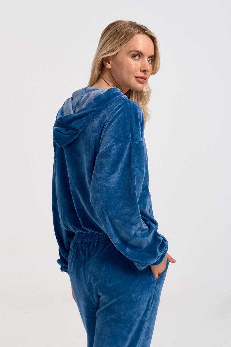 Velvet blouse women's TRAX Blue 44403