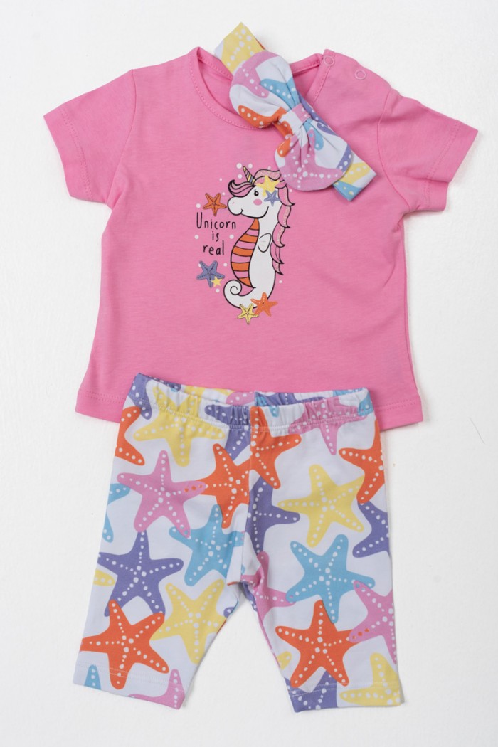 Summer set for baby girl TRAX Unicorn 45014