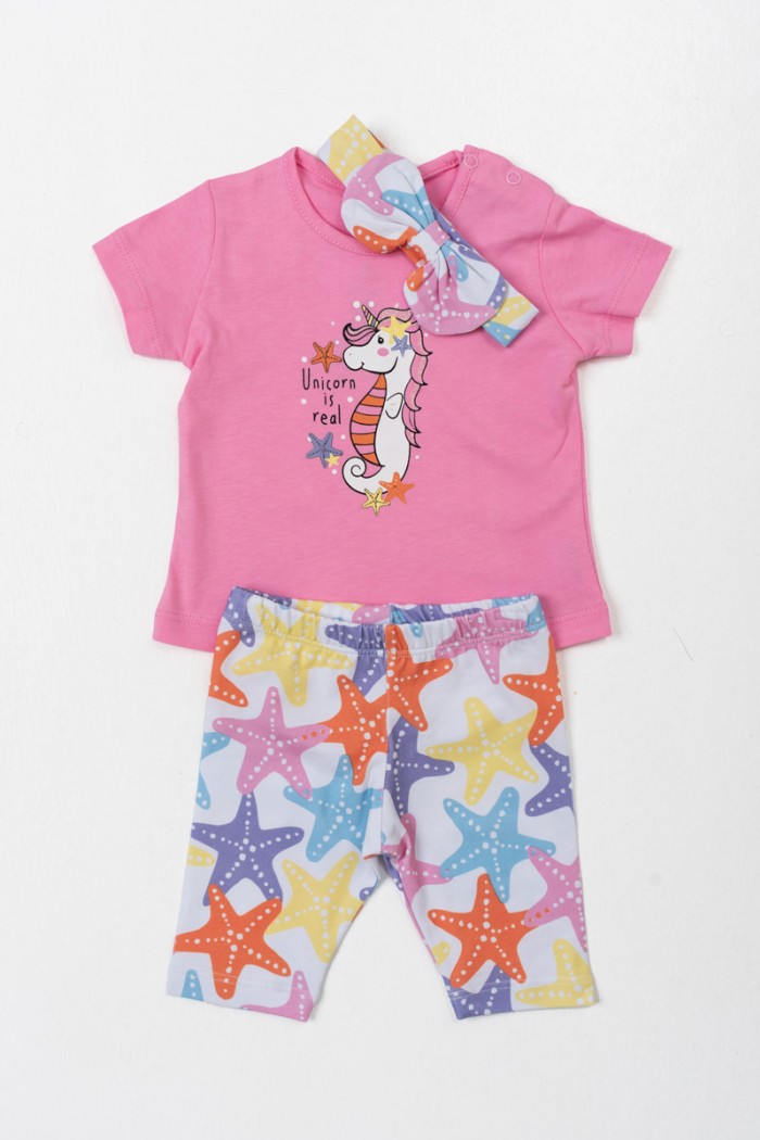 Summer set for baby girl TRAX Unicorn 45014