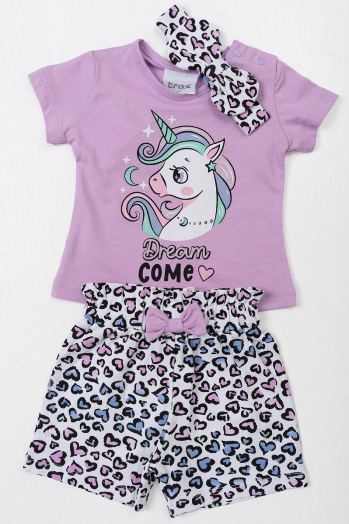 Summer set for baby girl TRAX Unicorn 45018