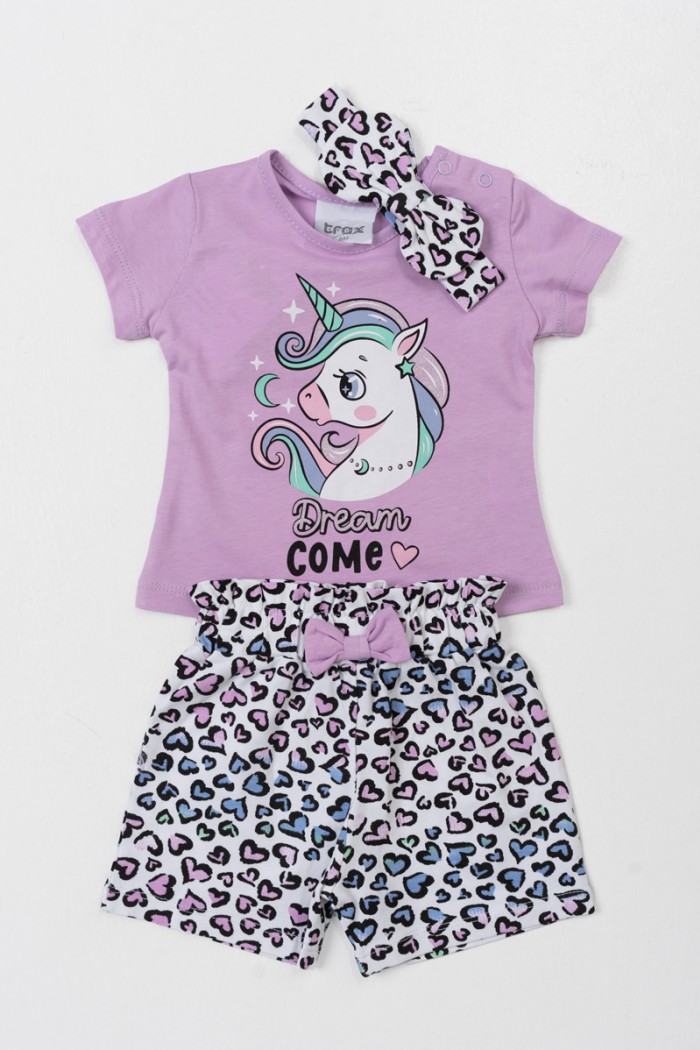 Summer set for baby girl TRAX Unicorn 45018
