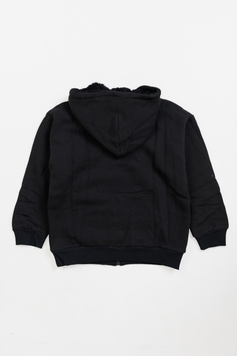 Sweater Jacket with inner fur TRAX 44860 BLACK