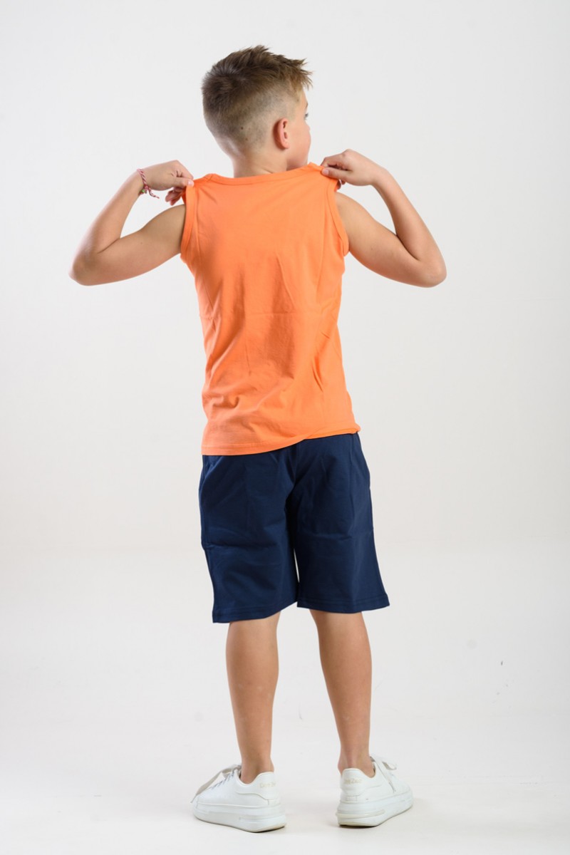 Sleeveless Summer set for boys TRAX 45372 PORTOOKALI