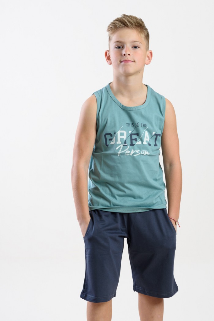 Sleeveless Summer set for boy TRAX 45372 MENTA