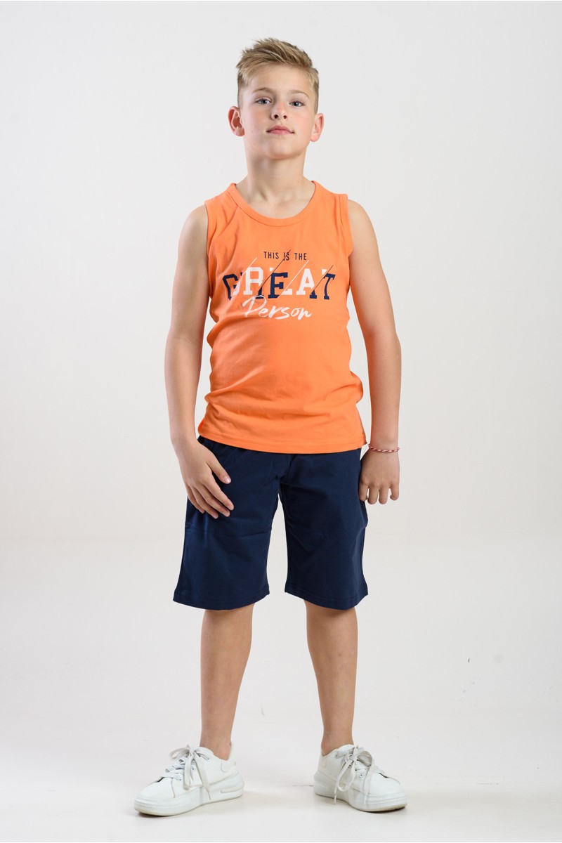 Sleeveless Summer set for boys TRAX 45372 PORTOOKALI Sleeveless Summer set for boys TRAX 45372 PORTOOKALI