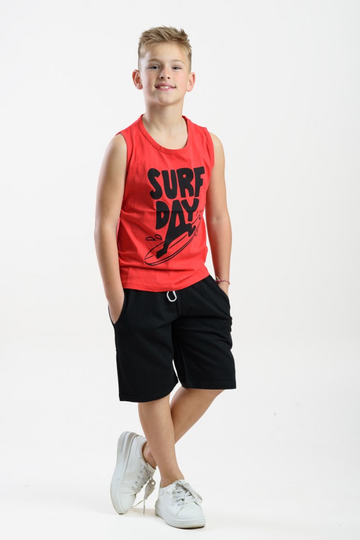 Sleeveless Summer set for boys TRAX 45373 RED