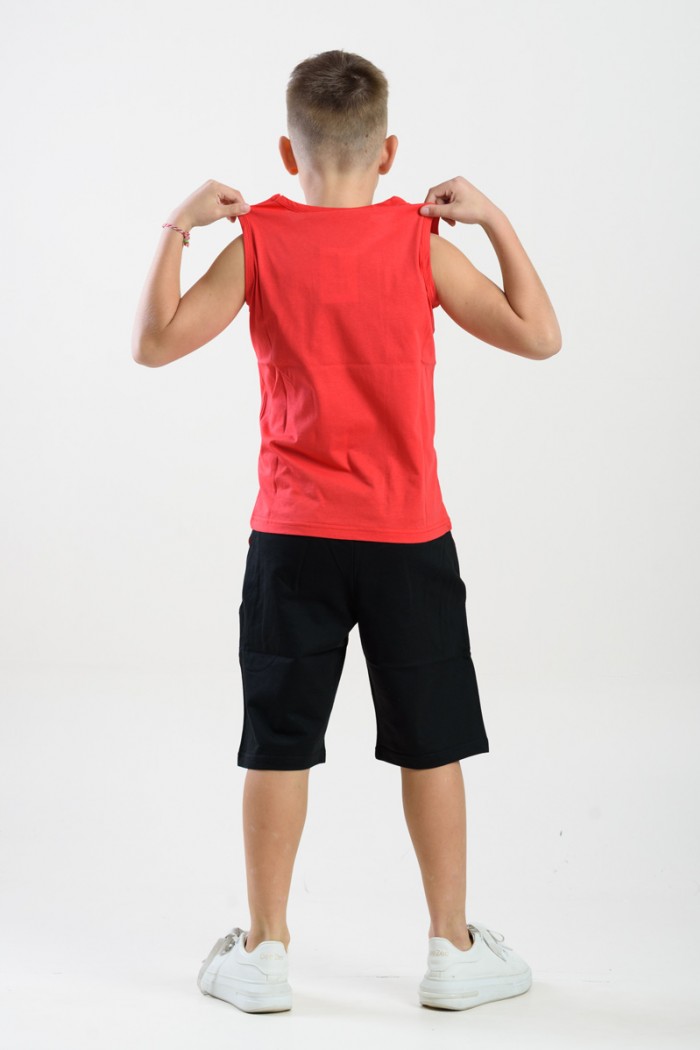 Sleeveless Summer set for boys TRAX 45373 RED