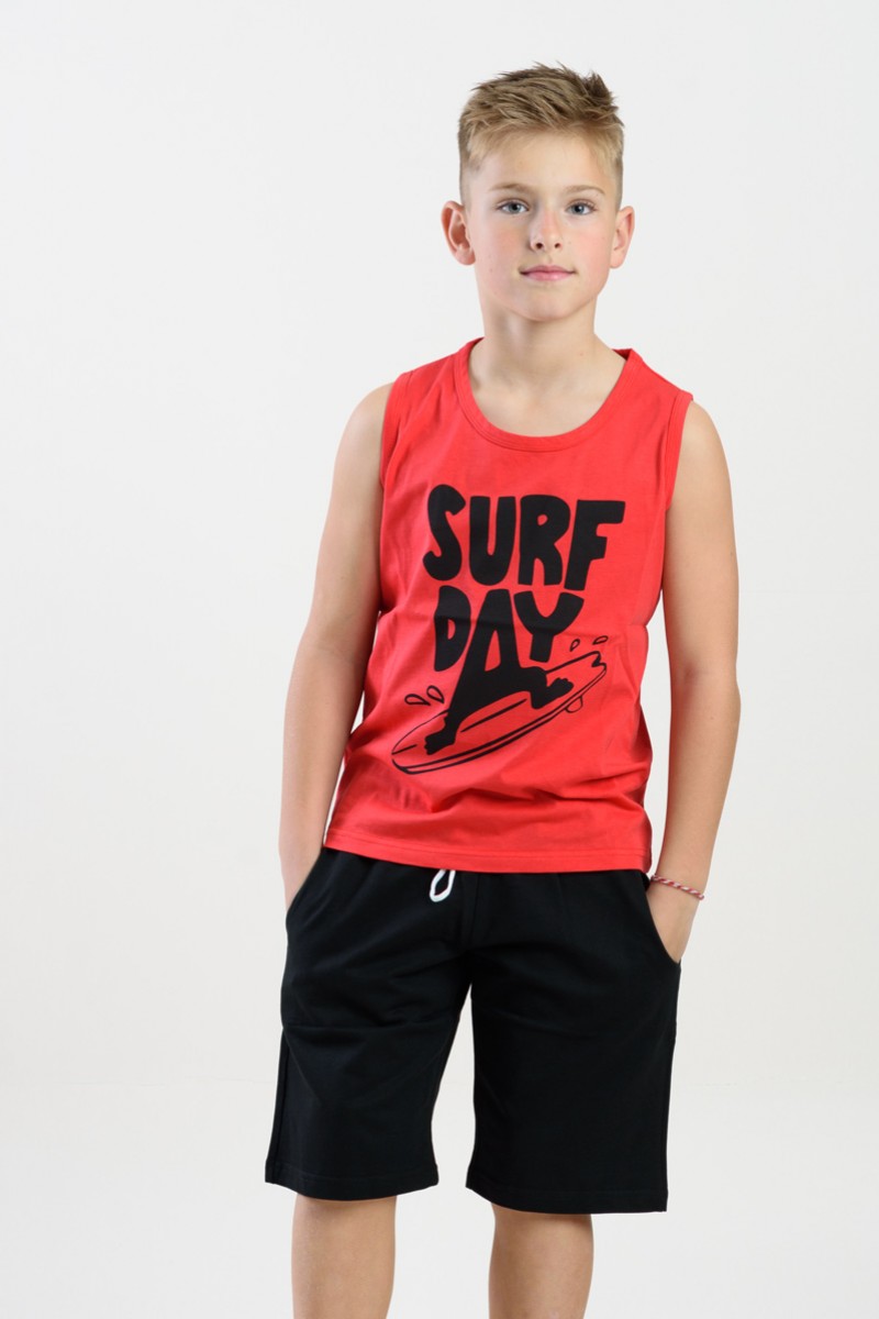 Sleeveless Summer set for boys TRAX 45373 RED
