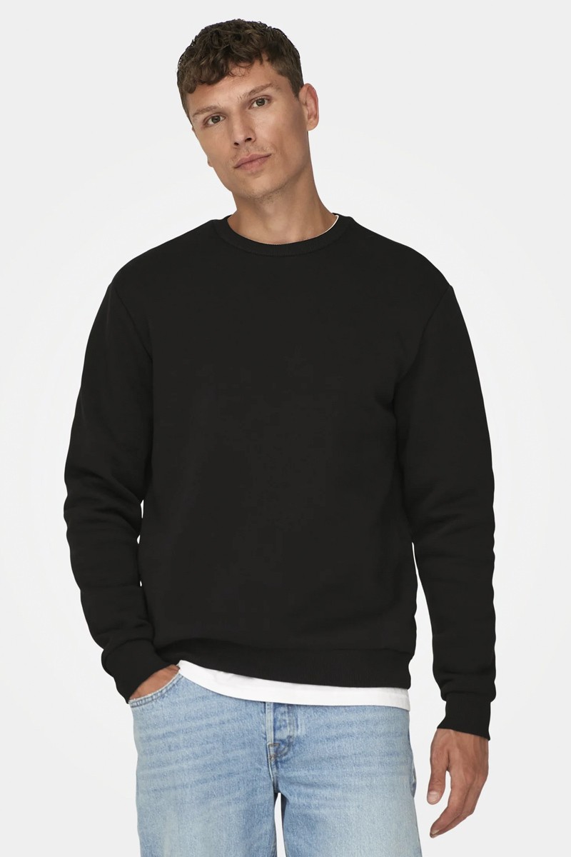 Baumwoll-Sweatshirt TRAX 46307 BLACK