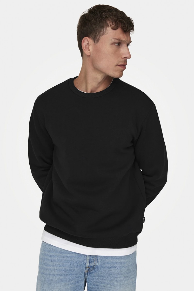 Baumwoll-Sweatshirt TRAX 46307 BLACK