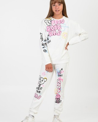 Teenage Tracksuit set girl TRAX 46629 EKROU
