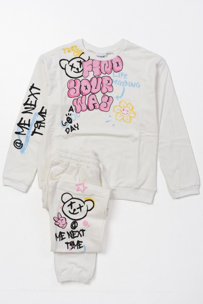 Teenage Trainingsanzug Set Mädchen TRAX 46629 EKROU