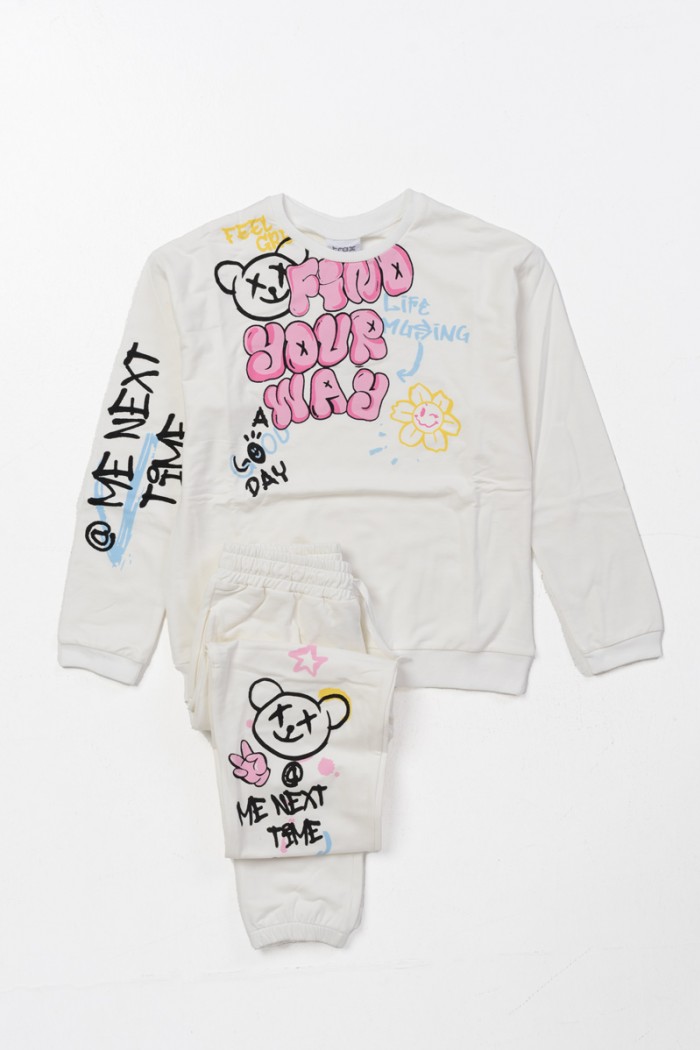 Teenage Trainingsanzug Set Mädchen TRAX 46629 EKROU