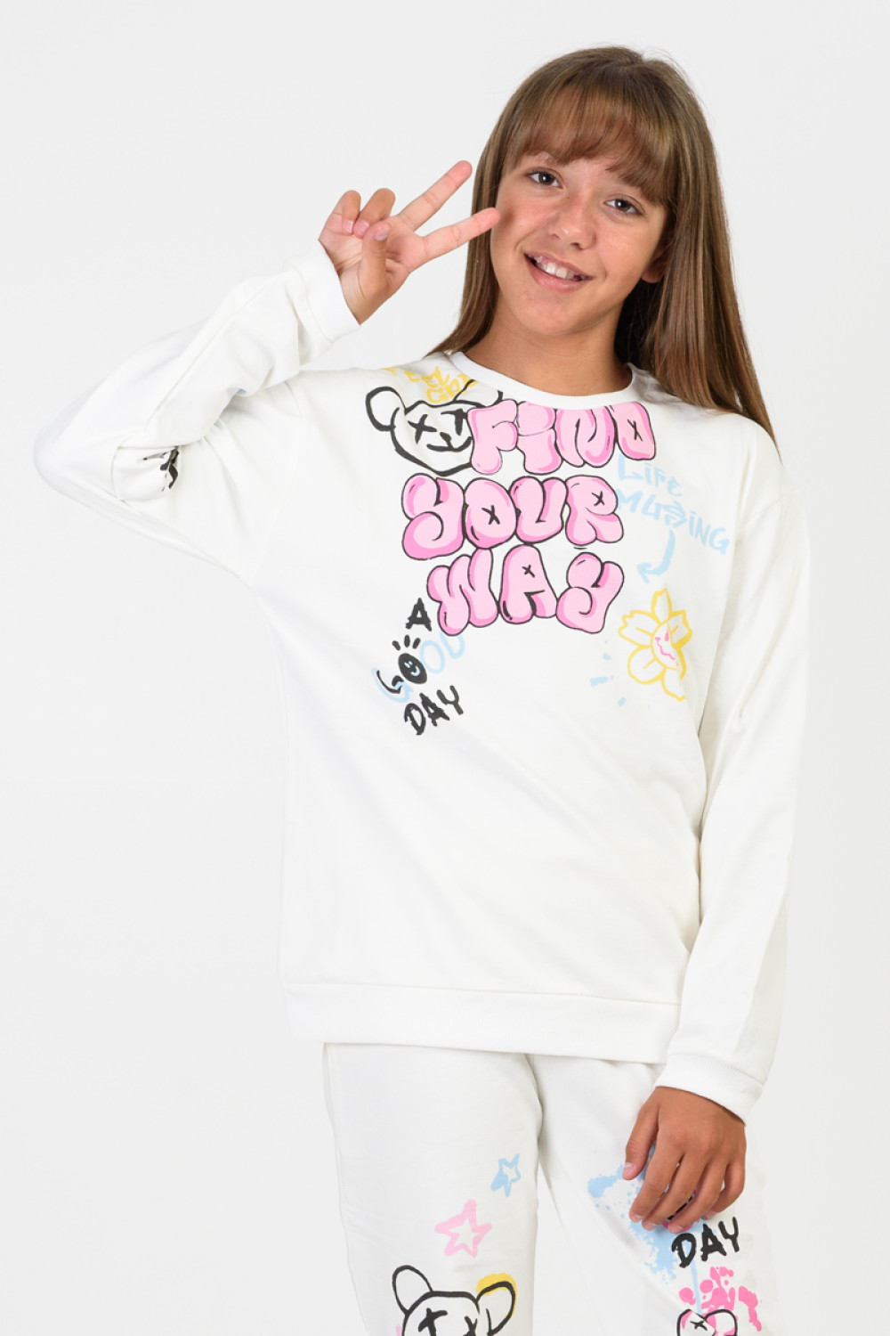 Teenage Tracksuit set girl TRAX 46629 EKROU