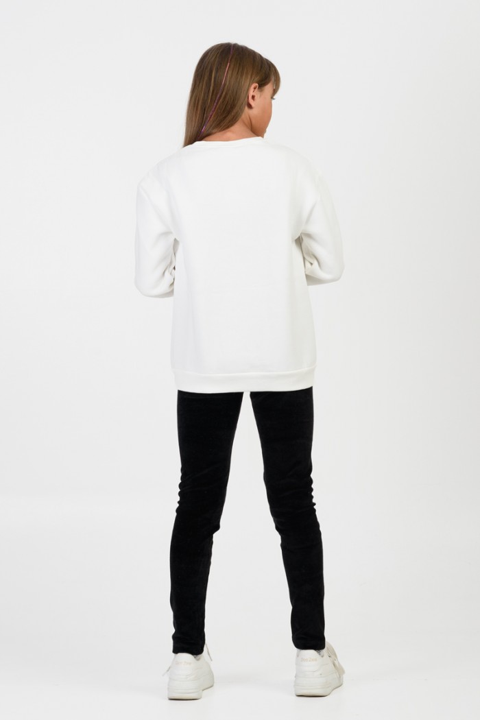 Velvet overalls set girl TRAX 46646 EKROU