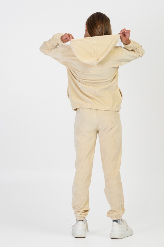 Velvet overalls set girl TRAX 46650 EKROU