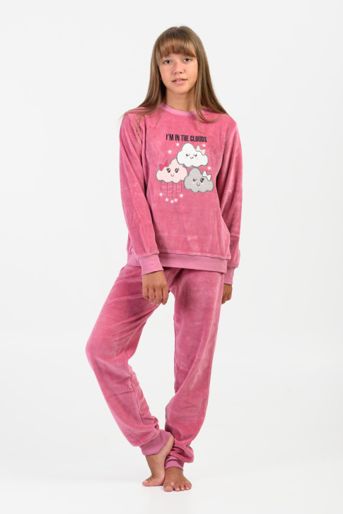 Velvet Pajama for girl TRAX DREAM CLOUDS 46696