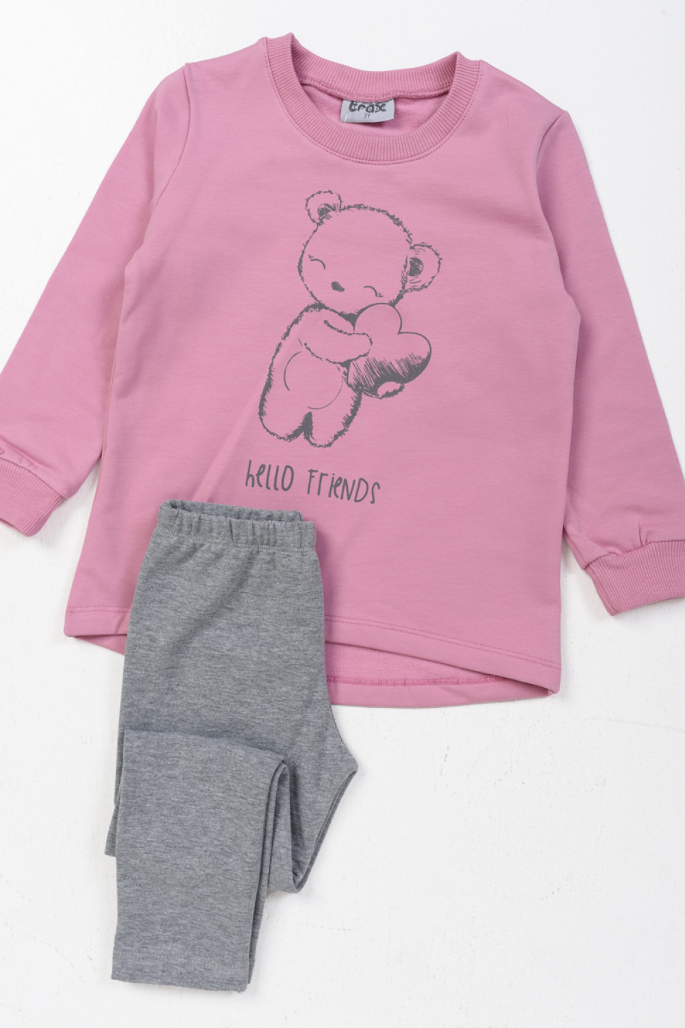 Winter sweatshirt set girl TRAX 46703 ROSE