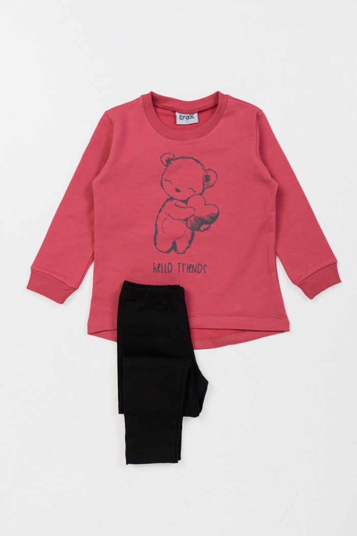 Winter sweatshirt set girl TRAX 46703 FUX
