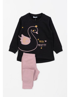 Winter sweatshirt set girl TRAX 46706 BLACK