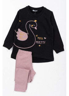 Winter sweatshirt set girl TRAX 46706 BLACK